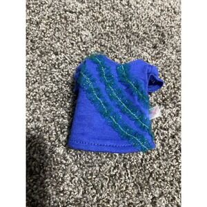 AMERICAN GIRL WELLIE WISHERS TOP SHIRT CAMILLE MEET BLUE GREEN CUTE DOLL CLOTHES